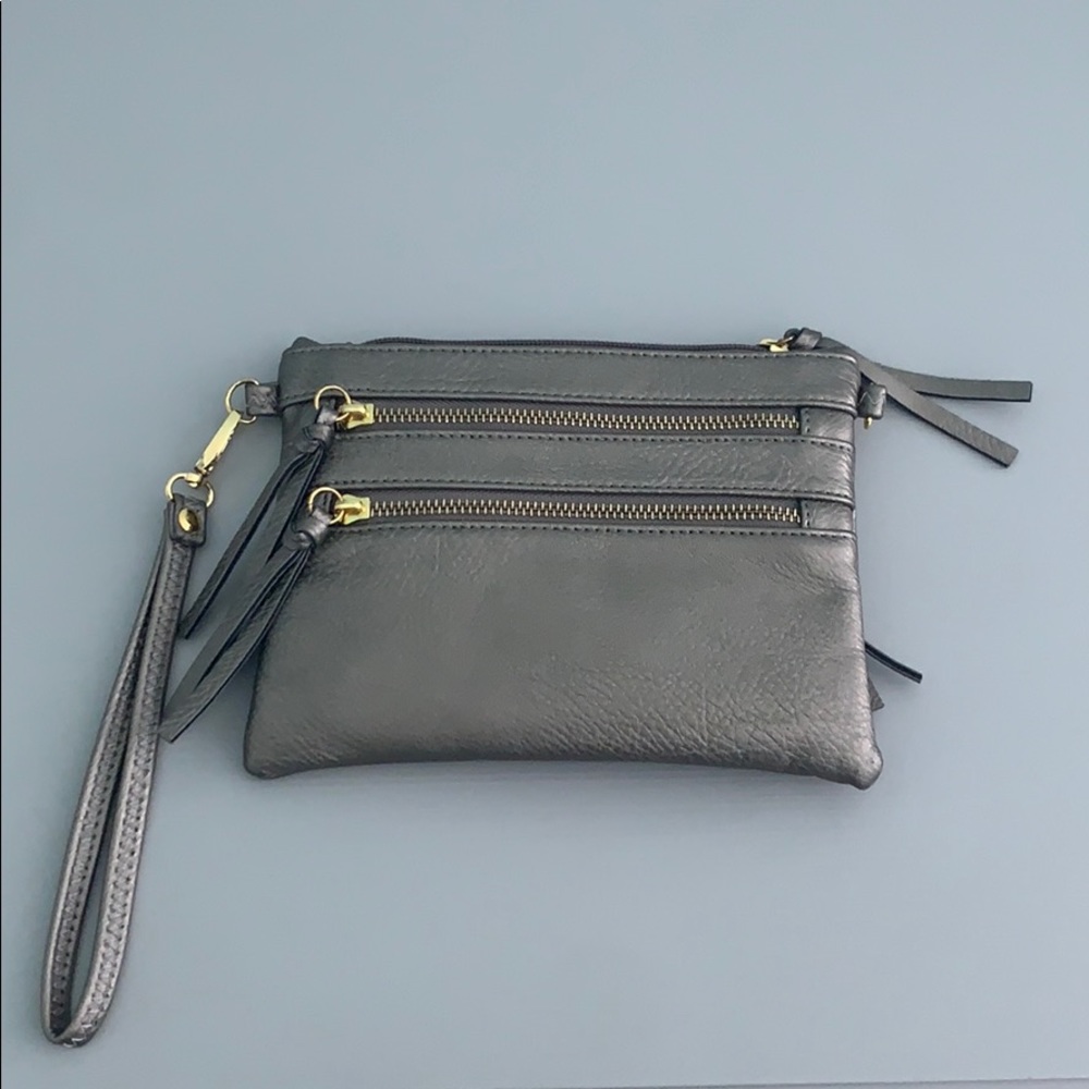 grey wallet wristlet wallet